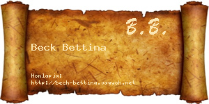 Beck Bettina névjegykártya